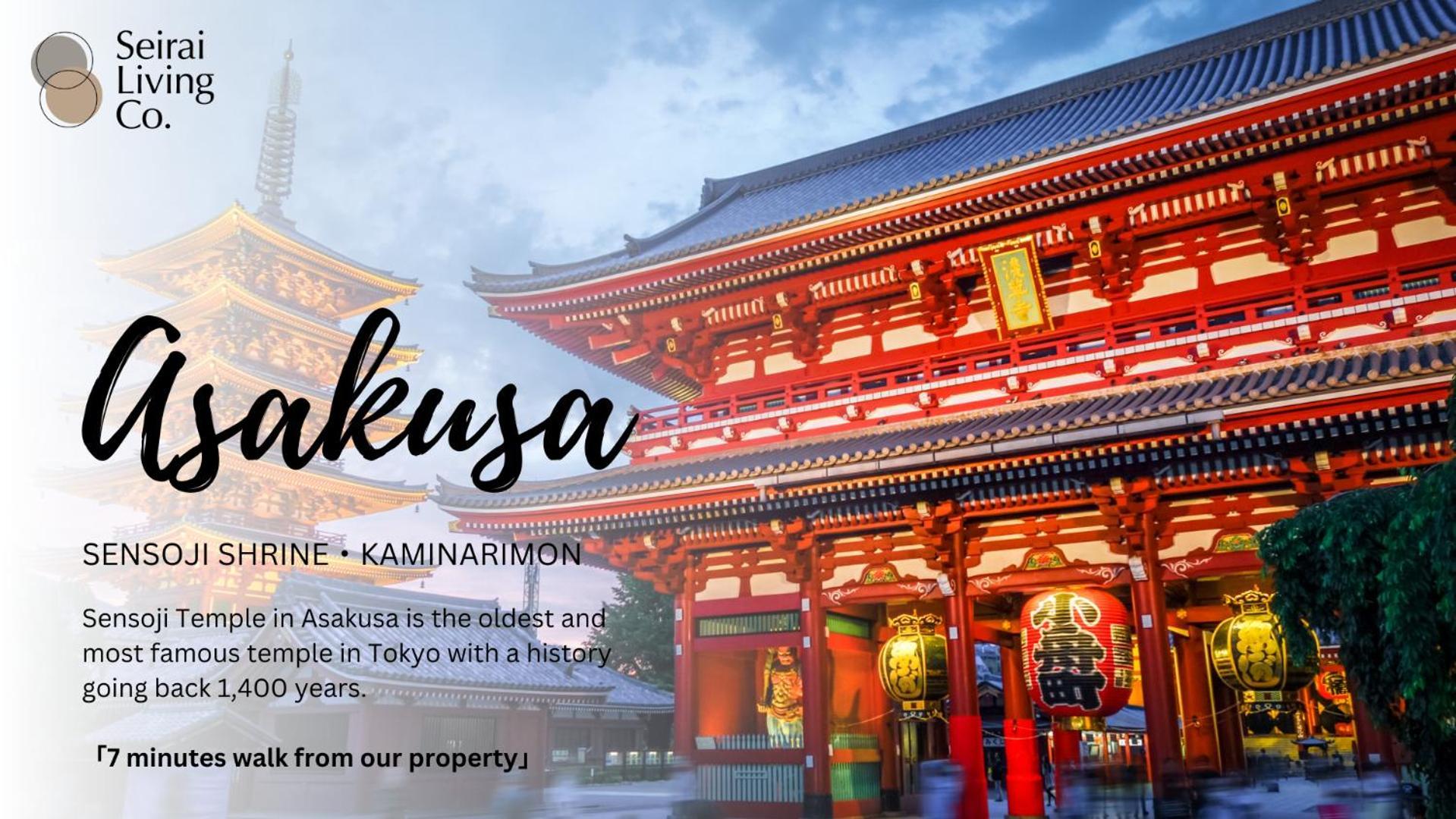 Seirai Asakusa Vacation Rental - 3 Minutes From Station Tokió Kültér fotó